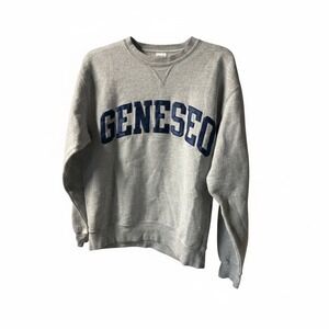 Gear For Sports Geneseo Big Cotton Sweatshirt Gray Navy Blue Pullover Small